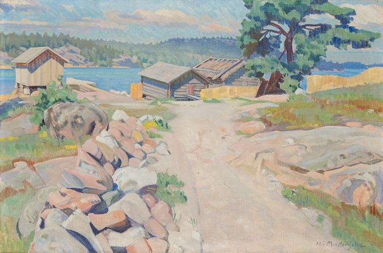 Ali Munsterhjelm, Barn houses by the shore.