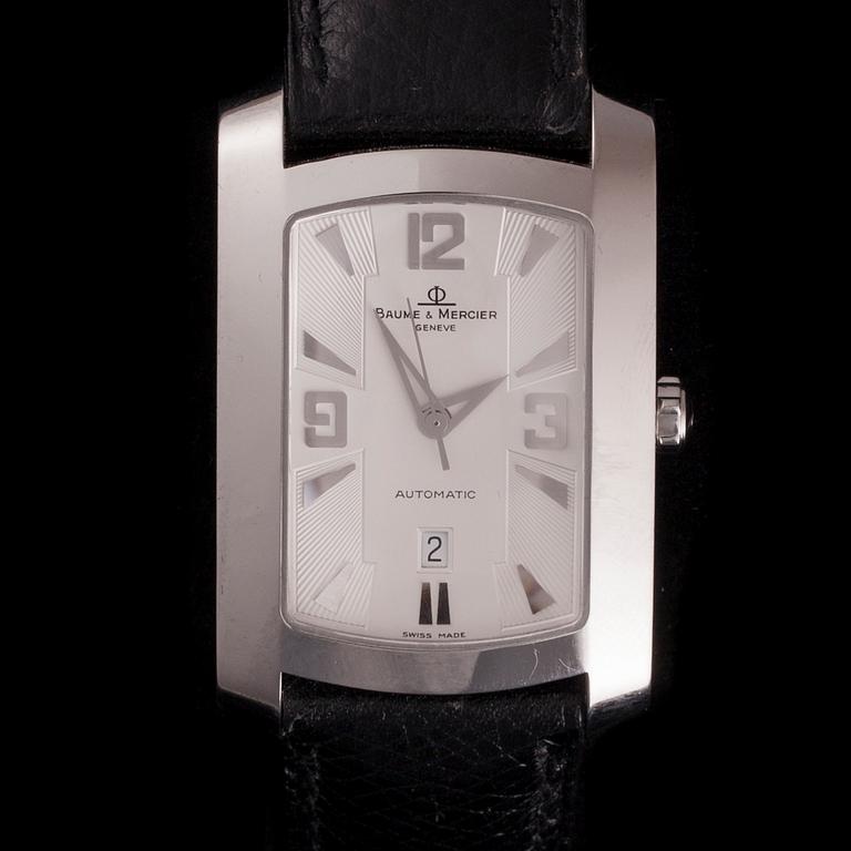 ARMBANDSUR, Baume & Mercier, Hampton Milleis 2000, stål, svart alligatorläderarmband.