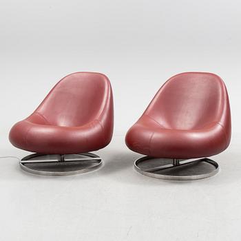 A pair of 'Flow' easy chairs designed by Anders Hjelm for Johanson Design, Markaryd.