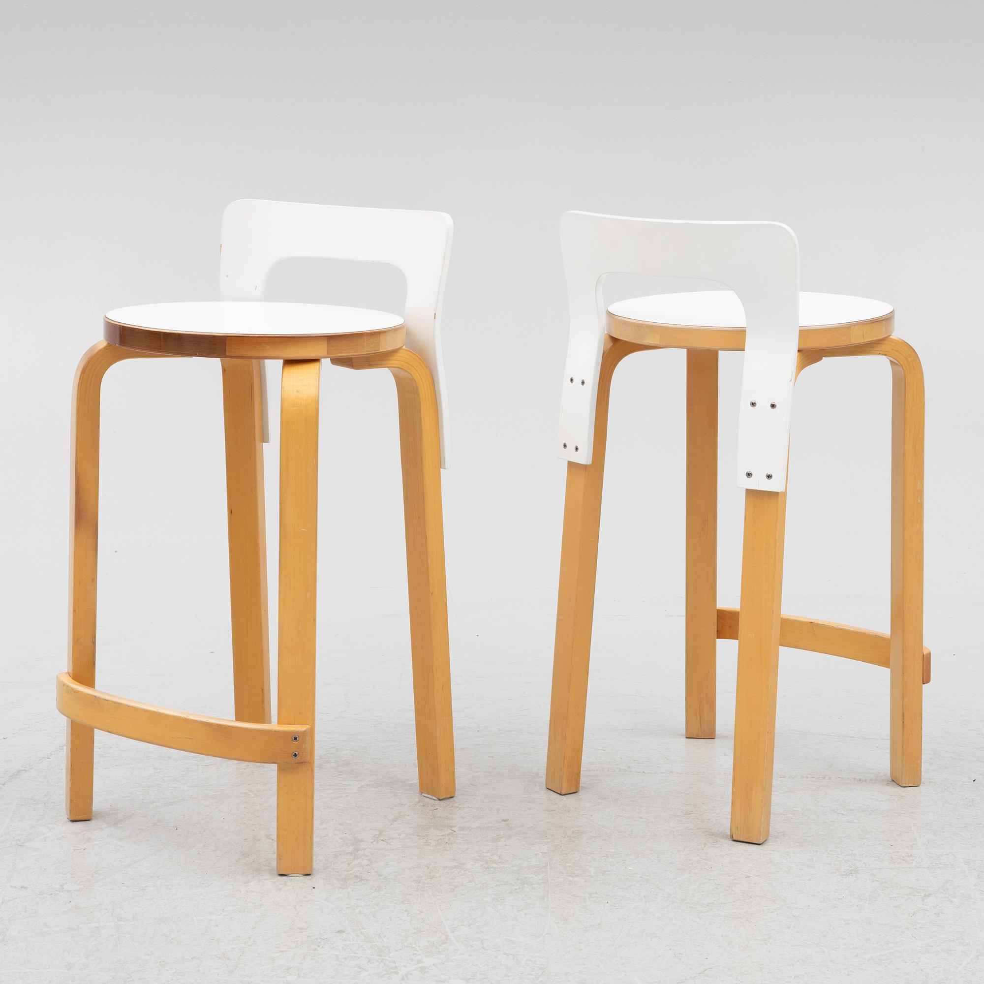 Alvar Aalto, barstolar, ett par, "K65", Artek.