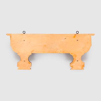 Wall-mounted shelf, early 20th century.
