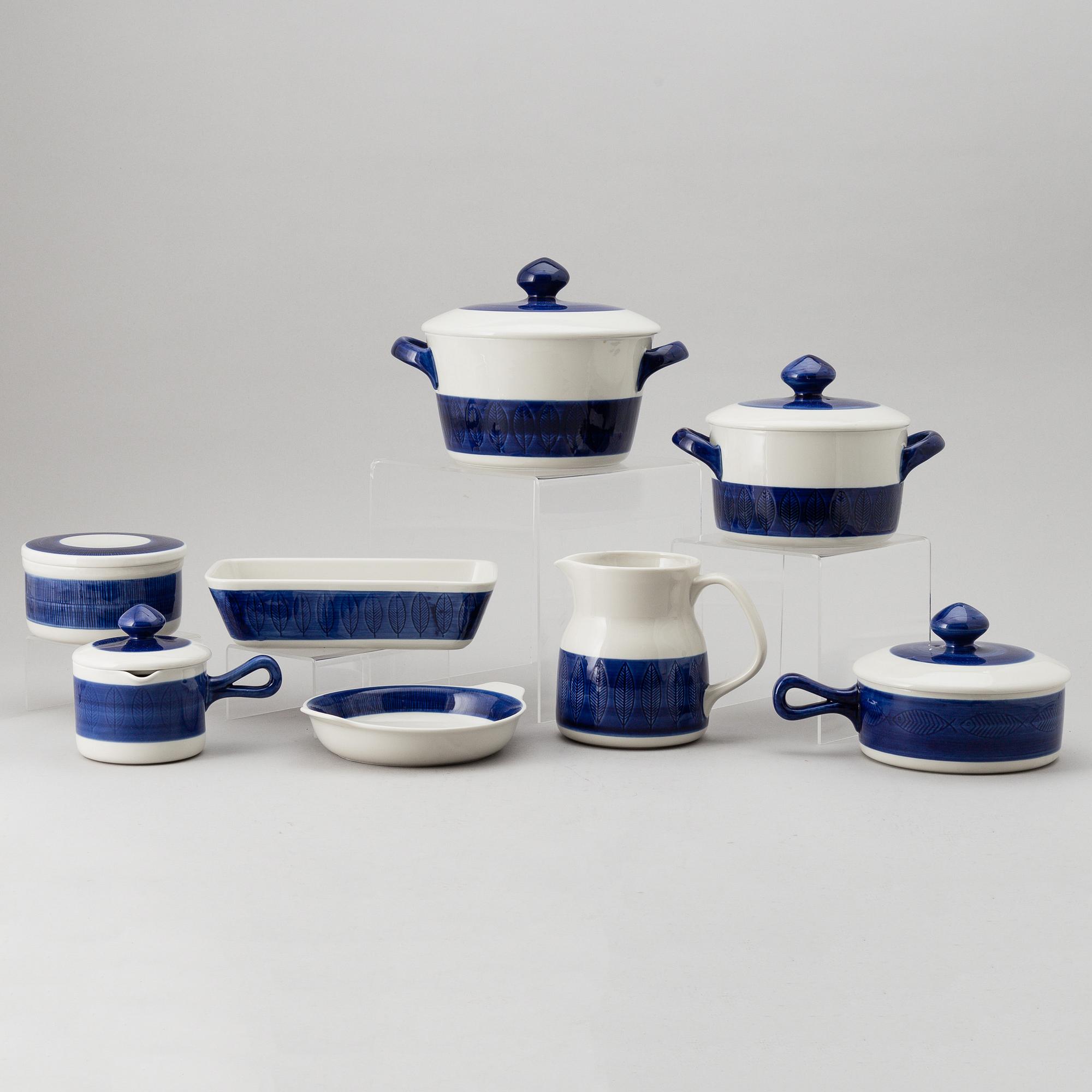 A Hertha Bengtsson 'Koka Blå' part dinner service, Rörstrand, designed 1956 (51 pieces).