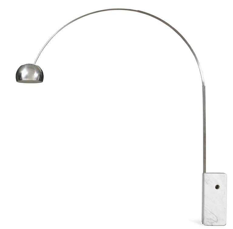 An Achille & Pier Castiglioni floor lamp "Arco", Flos, Nave, Italy.