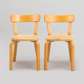Alvar Aalto, A set of five late 20th century '69' chairs, for Artek, Finland.