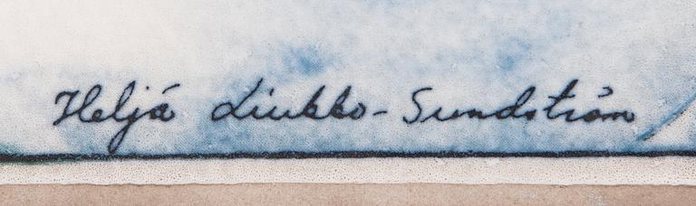 HELJÄ LIUKKO-SUNDSTRÖM, A set of two ceramic wall plaquets, signed. Arabia Finland.