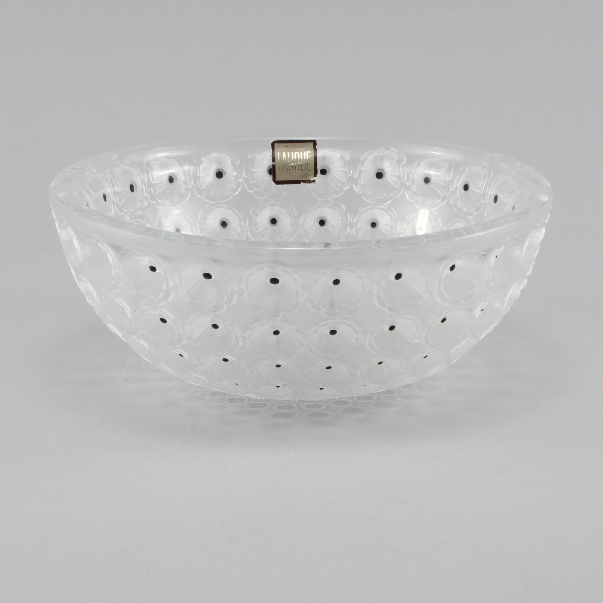 SKÅL, glas, "Nemours", Lalique, signerad Lalique, 1900-talets mitt/andra hälft.