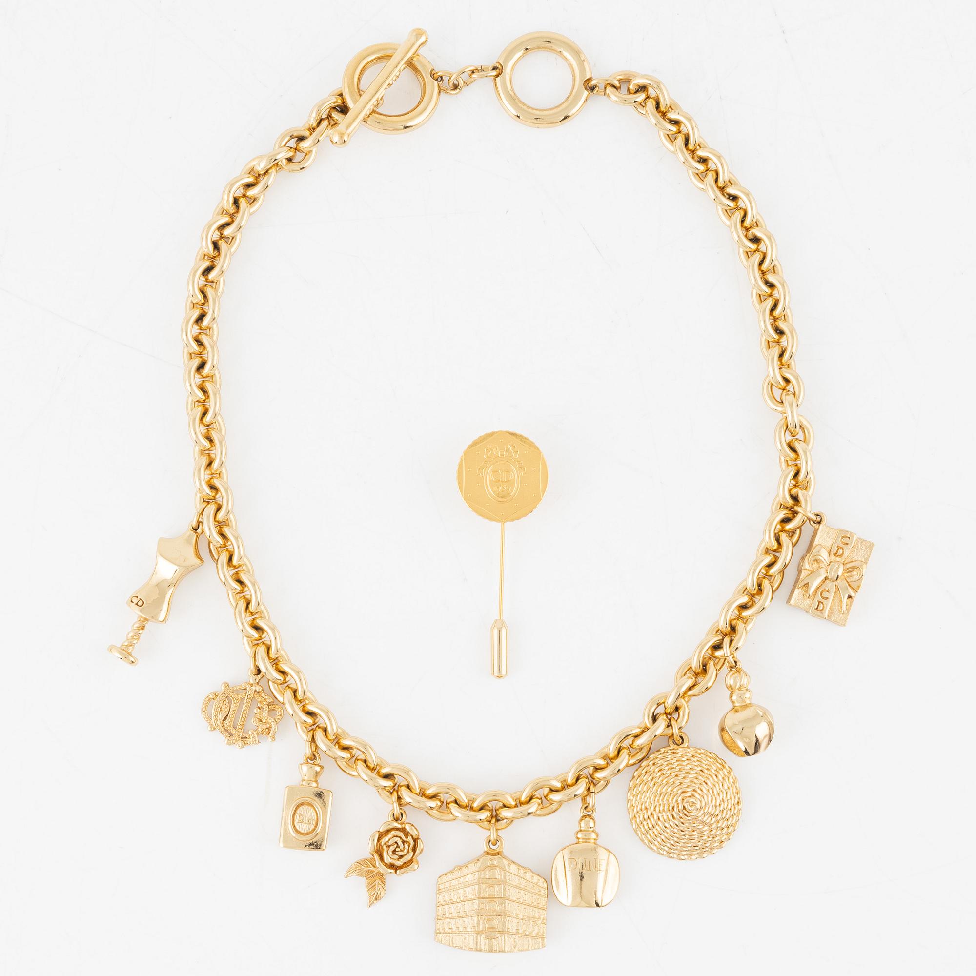 Christian Dior, necklace and pin.
