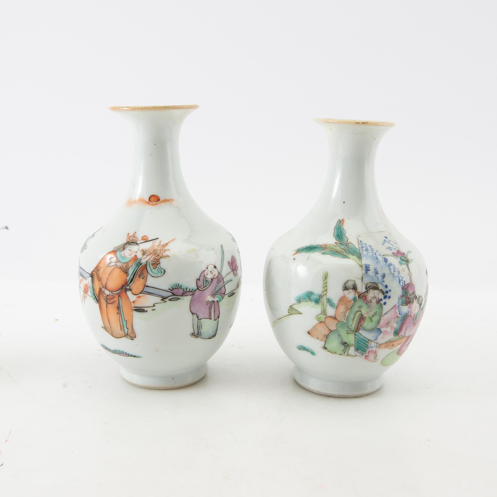 Vaser/Urnor 7 st Kina 18-1900-tal porslin.