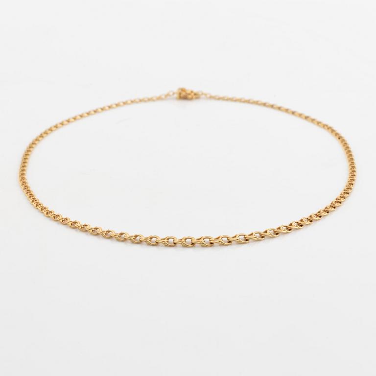 Collier, 18K guld, doserad bismarcklänk.