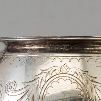 GUSTAF MÖLLENBORG, kaffeservis, silver, tre delar, Stockholm, 1860/70-tal.