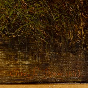 OKÄND KONSTNÄR, olja på duk, bär signatur Chas S. Shaw, 1883.