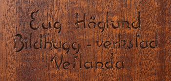 SKÅP, Eugene Höglund, Bildhugg-verkstad, Vetlanda, 1900-talets mitt, sign.