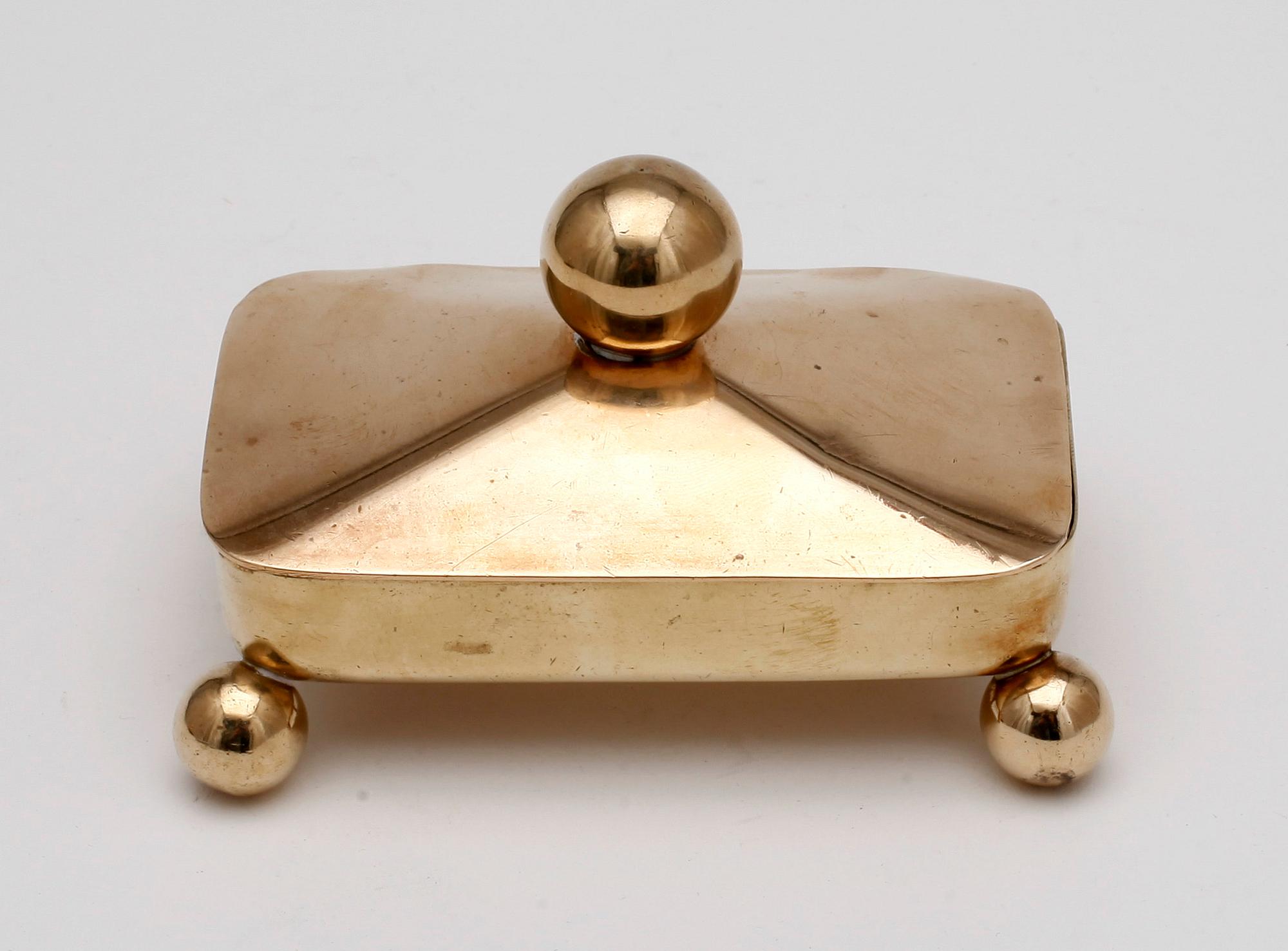 SKRIVBORDSET, 4 delar, mässing, Gusum.