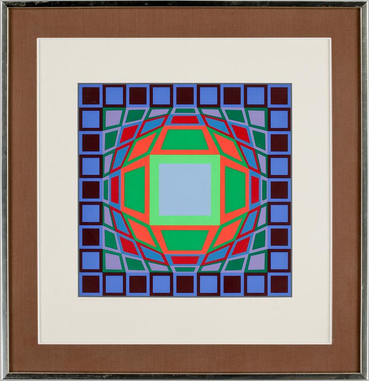 VICTOR VASARELY, serigrafi, numrerad FV 16/100, signerad.