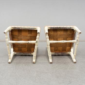 A pair of late 18th century Gustavian chairs.