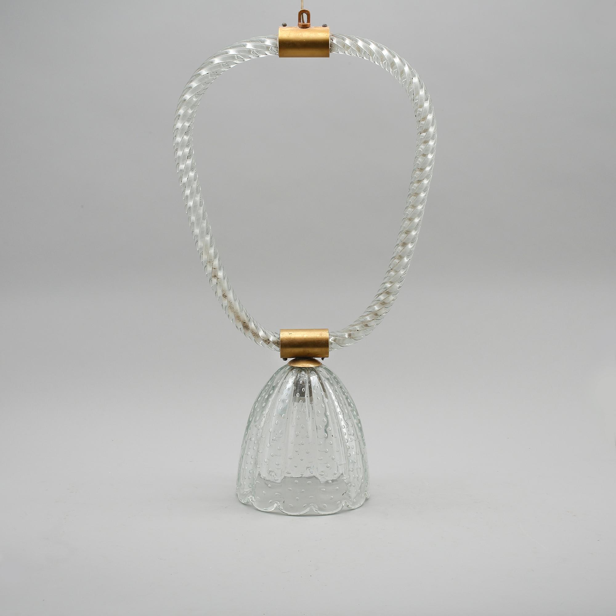 TAKLAMPA, glas, troligen Murano, 1900-talets mitt. Höjd ca 65 cm.