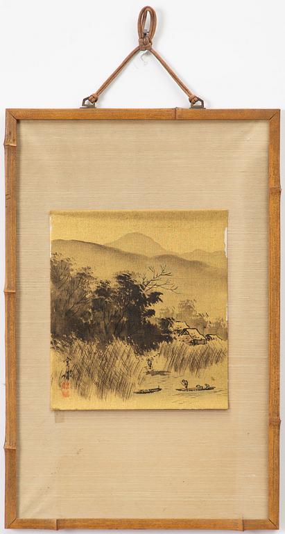 Unidentified artist, Riverscape, Japan, first part of the 1900s.