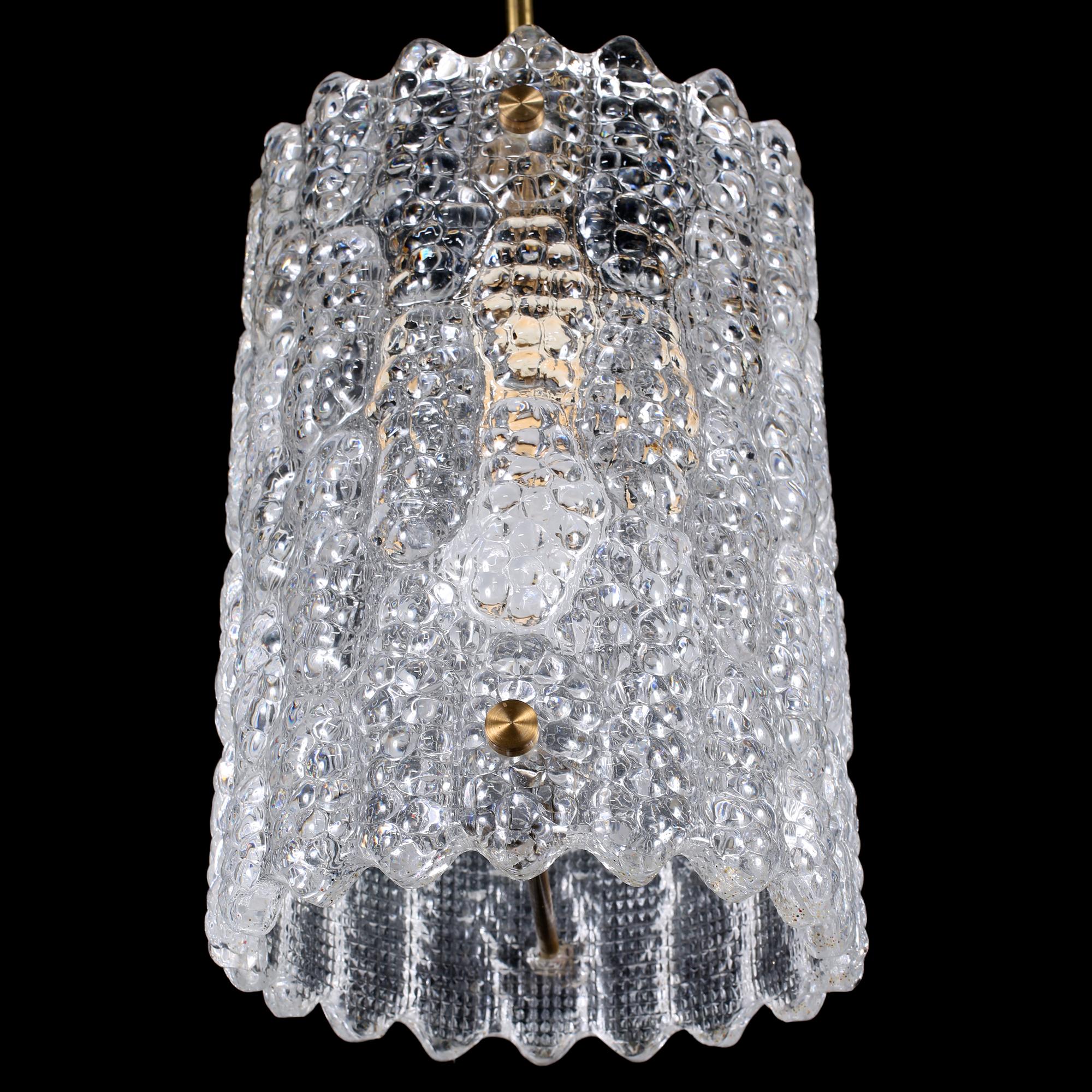 TAKLAMPA, glas, Carl Fagerlund, Orrefors, 1900-talets andra hälft, höjd 53 cm.