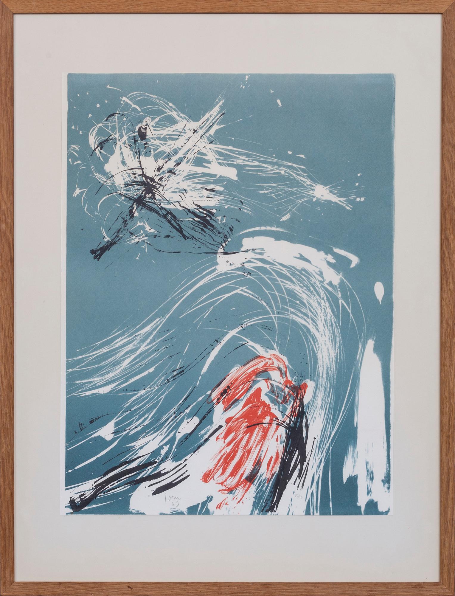 ASGER JORN, färglitografi, signerad, numrerad 27/50 och daterad- 63.