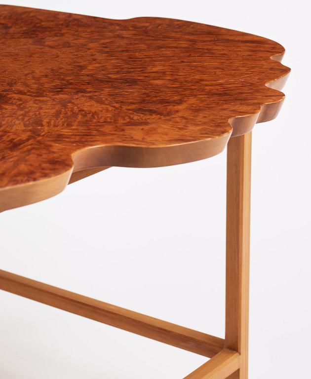 Josef Frank, a burled wood veneered top table, Svenskt Tenn, Sweden 1950s, model 1057.