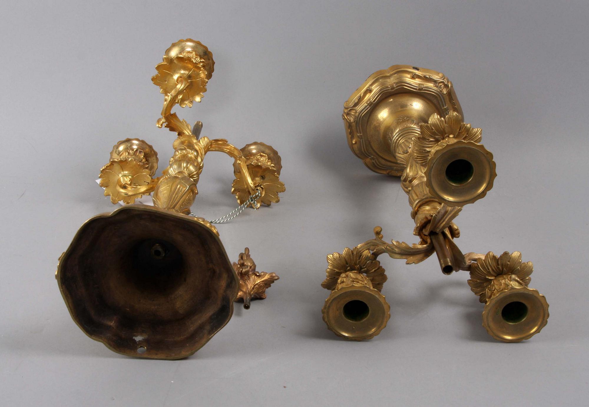 KANDELABRAR, ett par, nyrokoko, 1800/1900-tal.