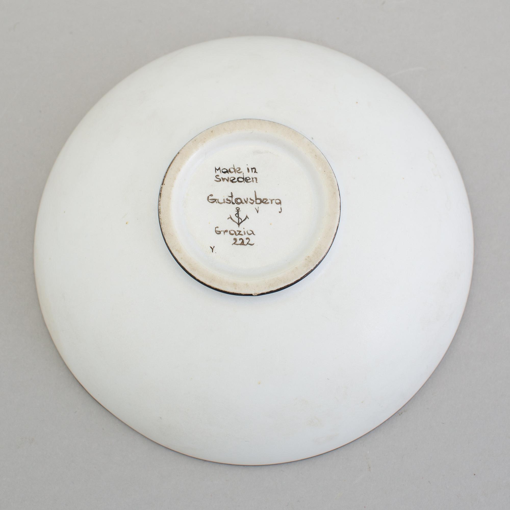 STIG LINDBERG, a lot of seven pieces of "Grazia" items, Gustavsberg 1950/60s.