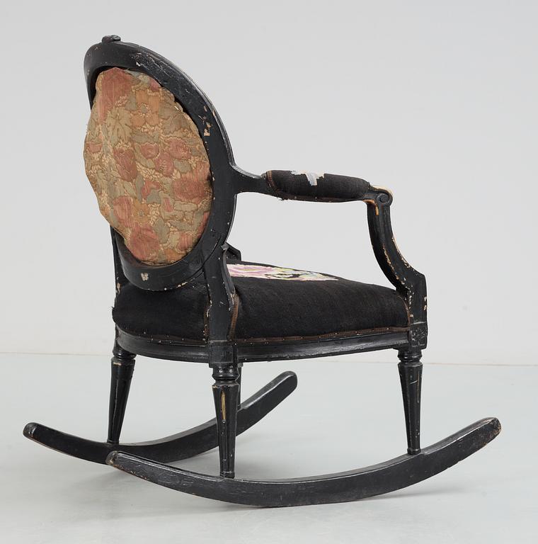 A Gustavian armchair/rocking chair by J. E. Höglander.