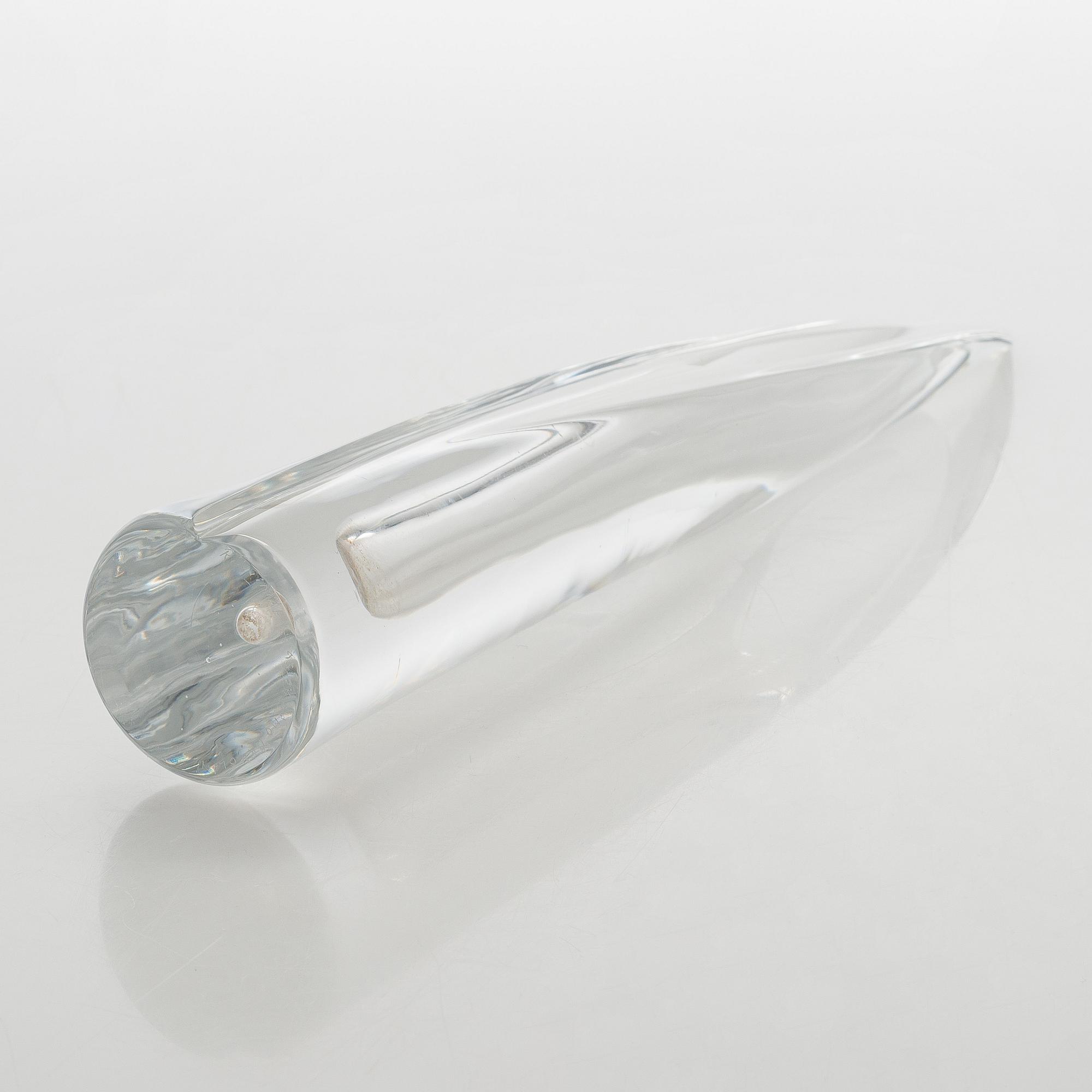 Aimo Okkolin, konstglas, , "Svärdslilja", signerad Riihimäen Lasi  Oy, Aimo Okkolin, Riihimäen Lasi Oy.