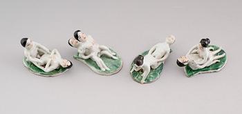 FIGURGRUPPER, 4 st, porslin, Kina, 2000-tal.