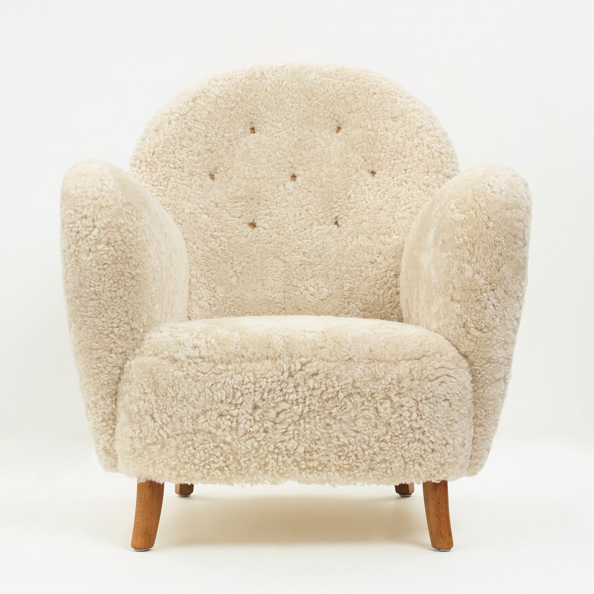 THORALD MADSEN, an easy chair by cabinetmaker Thorald Madsen, Denmark 1930's-40's.