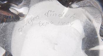 VAS, glas, Vicke Lindstrand, Orrefors. Sign o numr 1404.