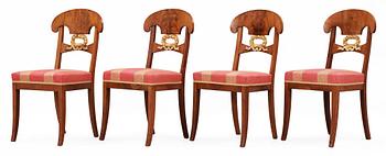 500. Four Swedish Royal Empire chairs.