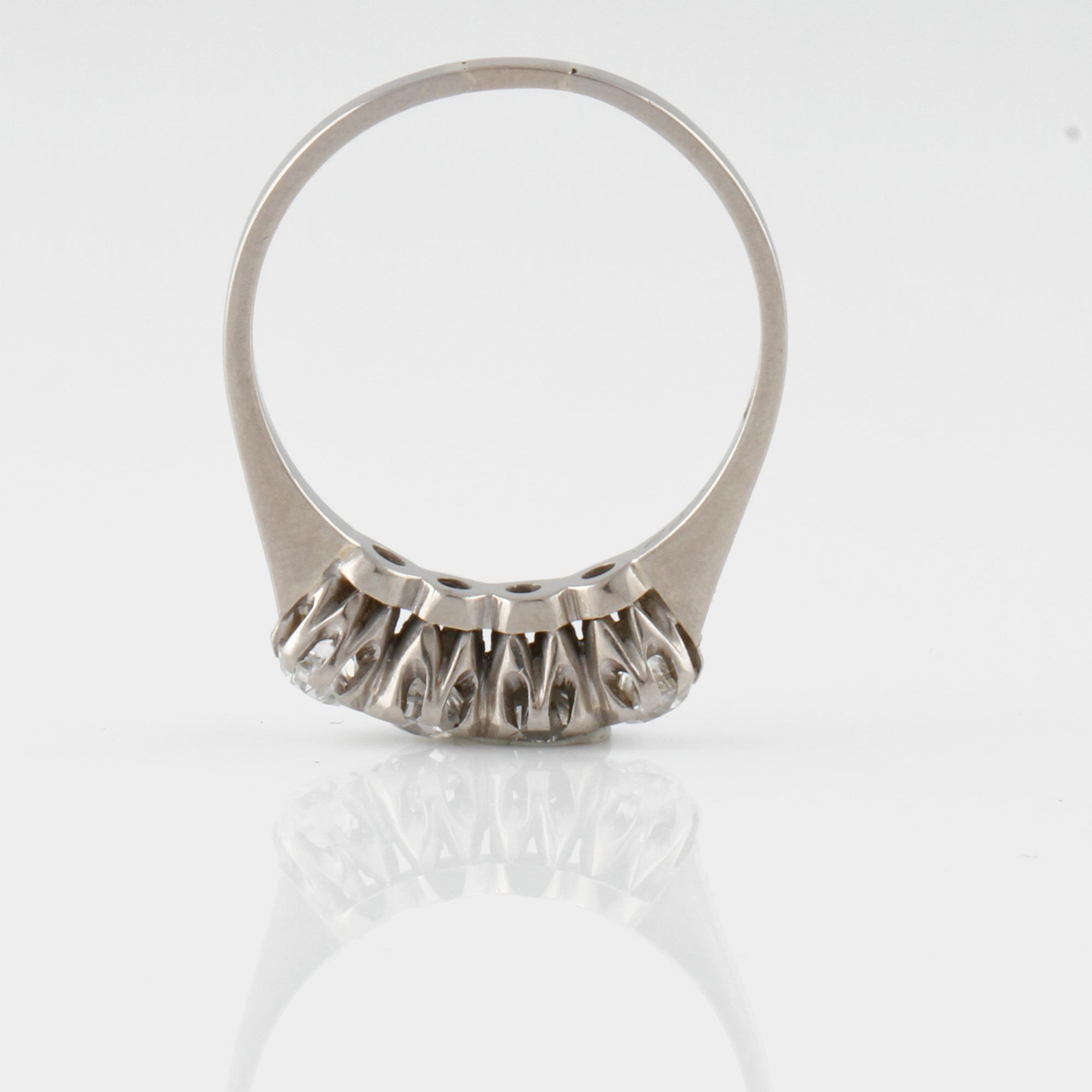 RING, 18K vitguld med 4 gammalslipade diamanter, 0.82 ct, Trege, Göteborg, 1962. Vikt 3,4 gram.