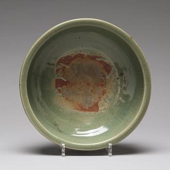 A celdonglazed tripod censer, Ming dynasty (1368-1644).