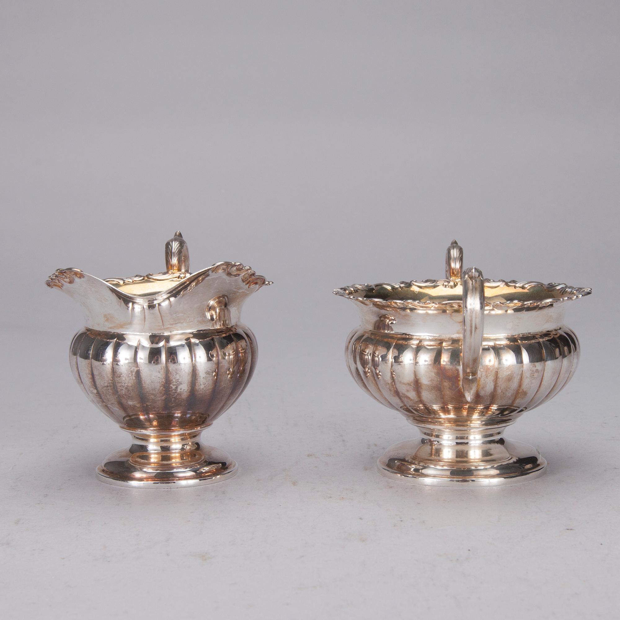 KAFFESERVIS, 3 delar, silver, Kultakeskus, Tavastehus, Finland 1992 och 1997. Vikt 811 g.