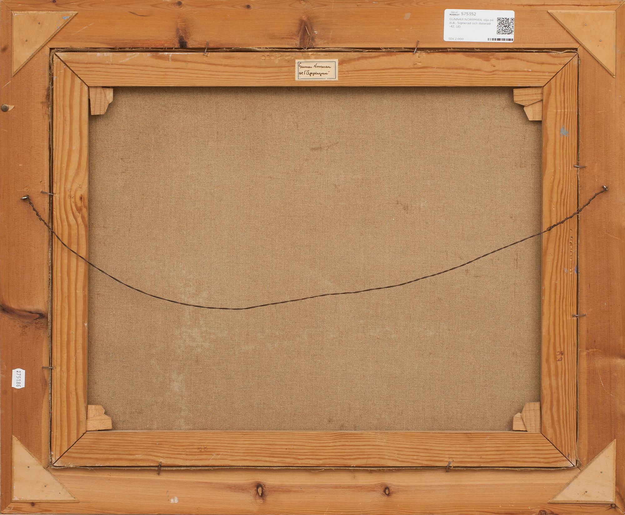 GUNNAR NORRMAN, olja på duk., Signerad och daterad -42.