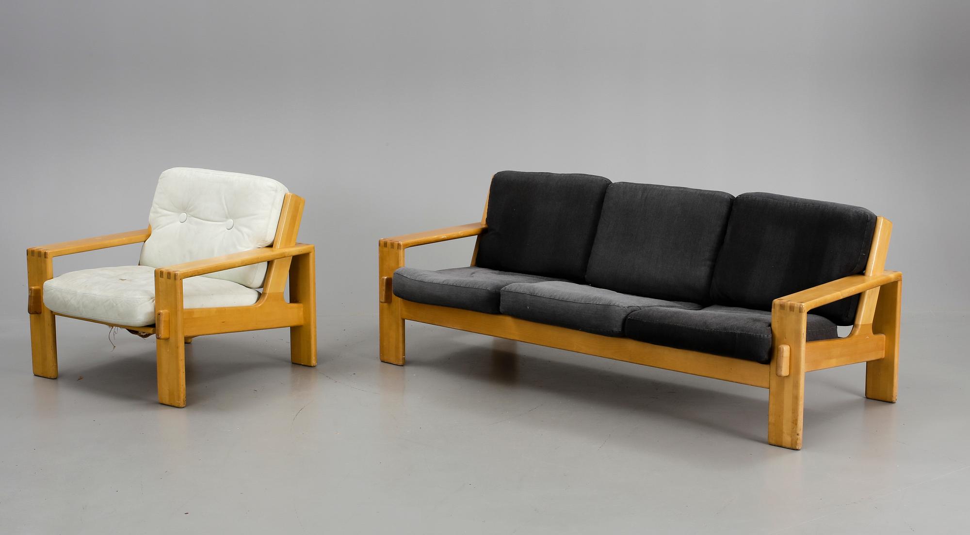 SOFFGRUPP, 3 delar, "Bonanza", Esko Pajamies för Asko, 1960/70-tal.