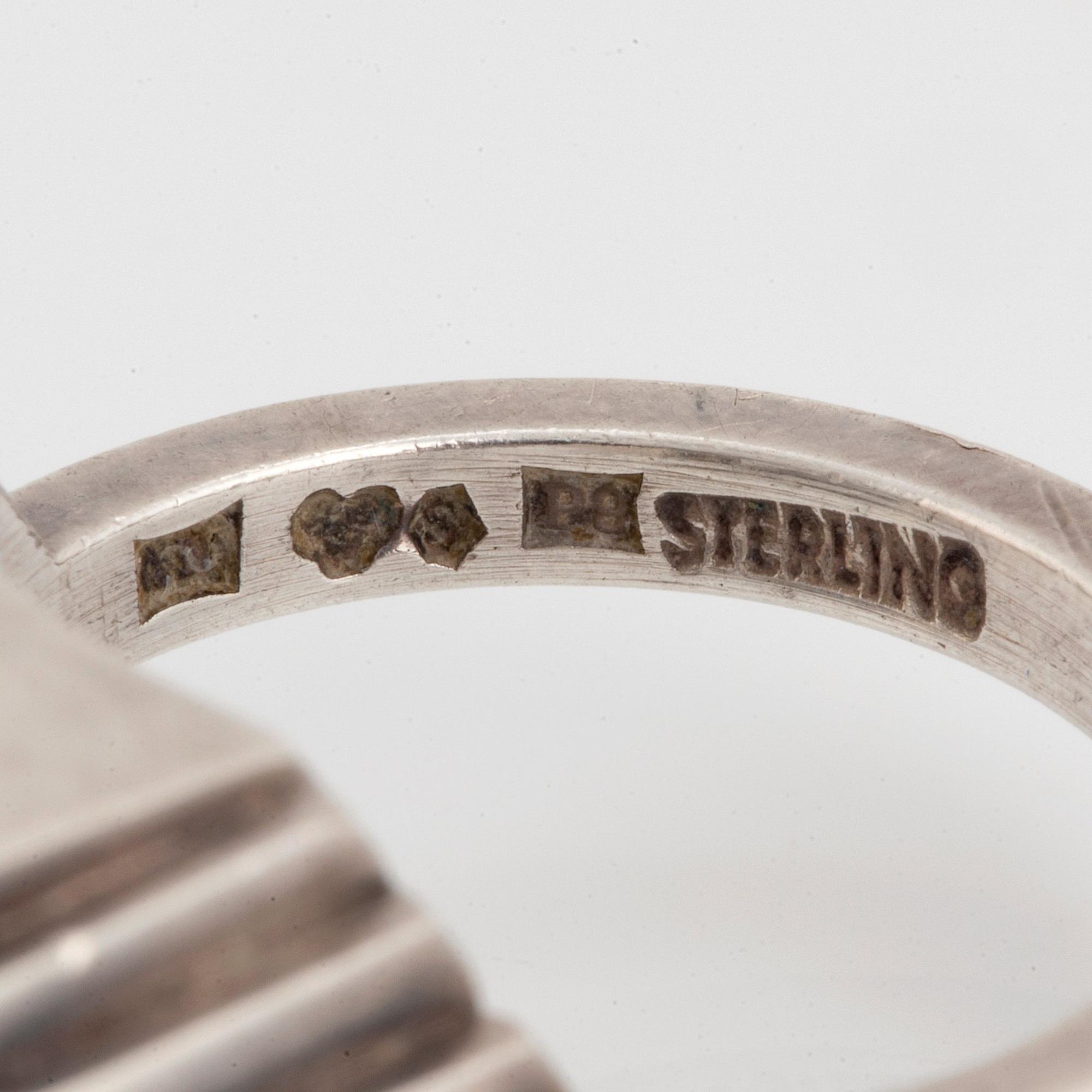 Wiwen Nilsson, a sterling silver ring with a facet cut rock crystal, Lund, Sweden 1965.
