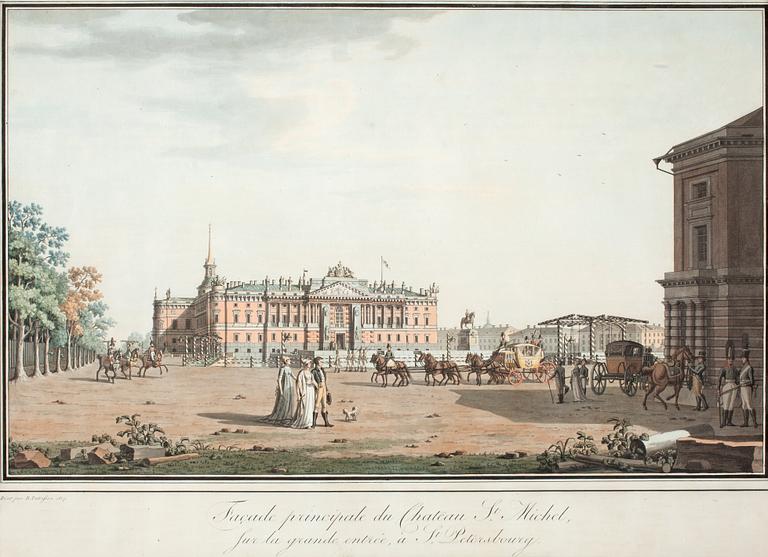 Benjamin Patersen (Paterson), efter, "Facade principale du Chateau St. Michel sur la grande entrée à St. Petersbourg".