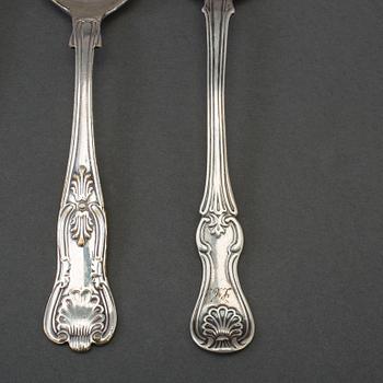 BESTICK, 42 delar, silver, modell Engelsk Snäck, 18/1900-tal.