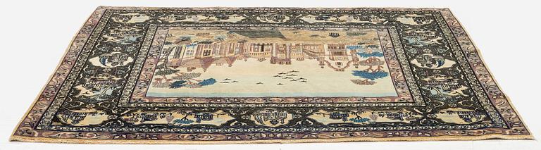 An antique Keshan 'Dabir' rug, Central Persia, c. 128 x 109 cm.