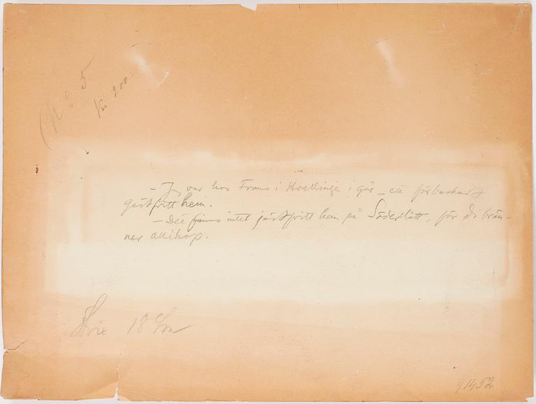 ALBERT ENGSTRÖM, teckningar 4 st samt fotografi, tusch/krita, signerad.