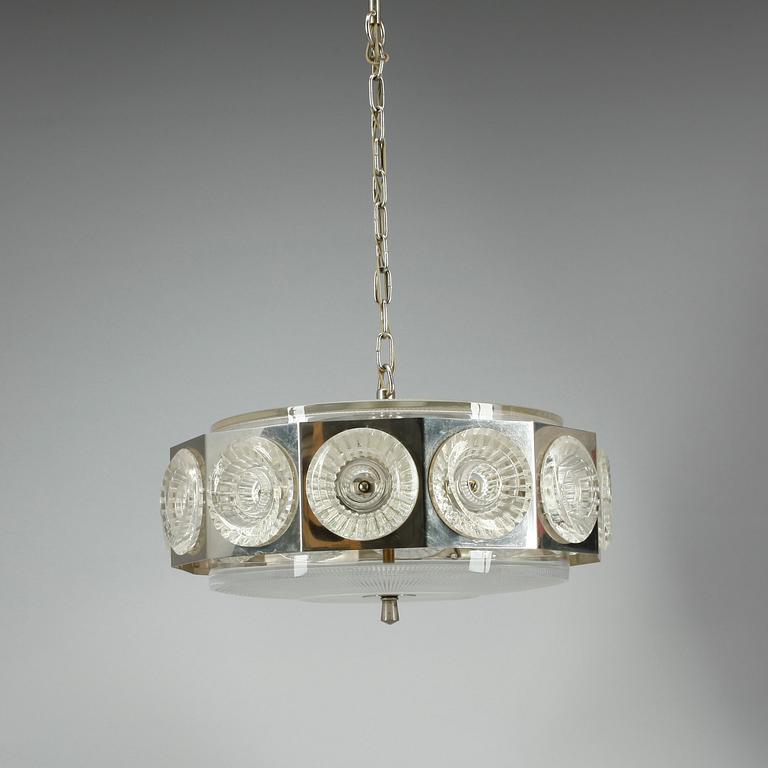 TAKLAMPA, glas, 1960-tal. Höjd 60 cm.