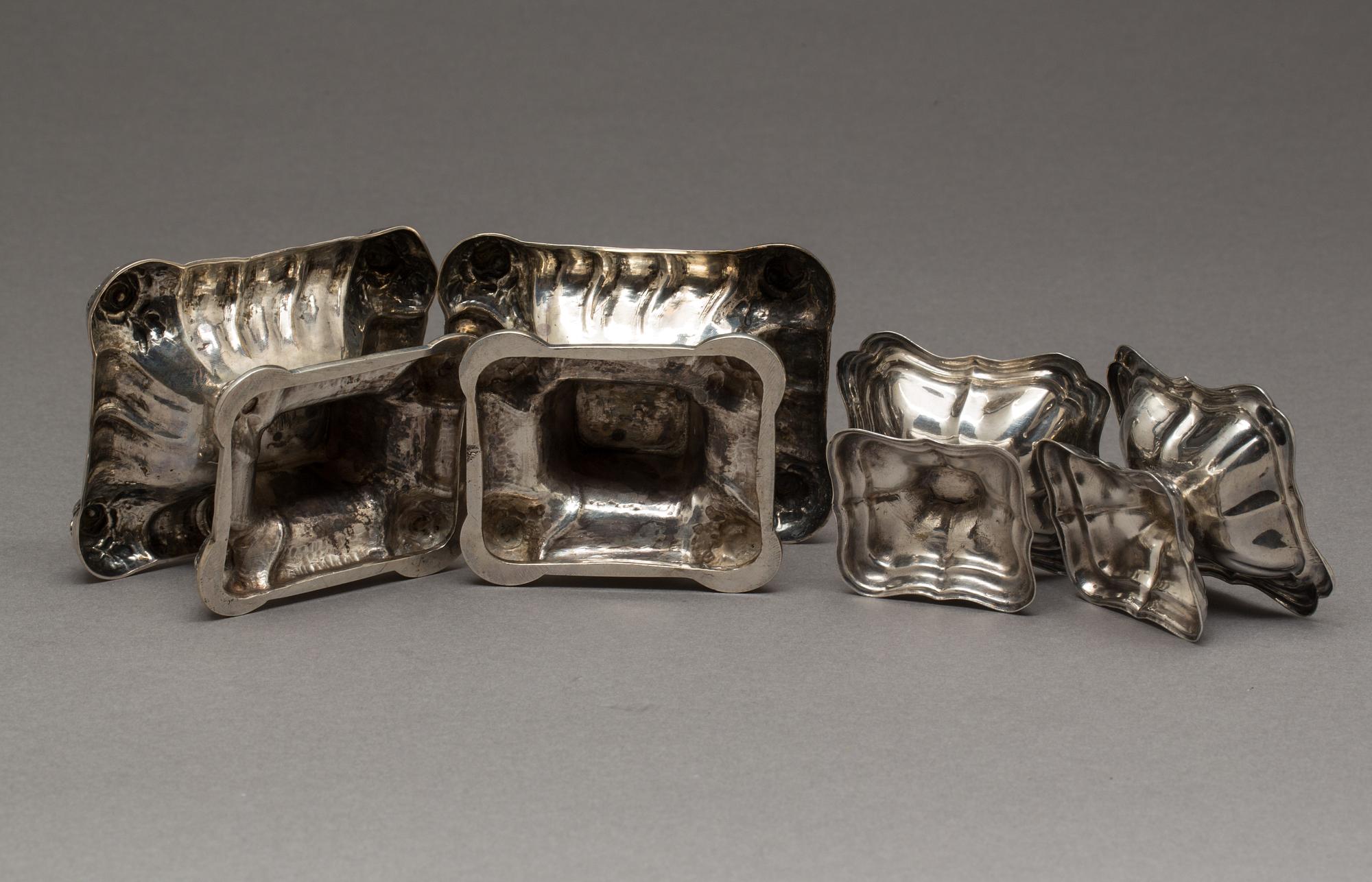 SALTKAR, 2 par, Österrike/Ungern, 1900-tal, silver, total vikt 360 g.