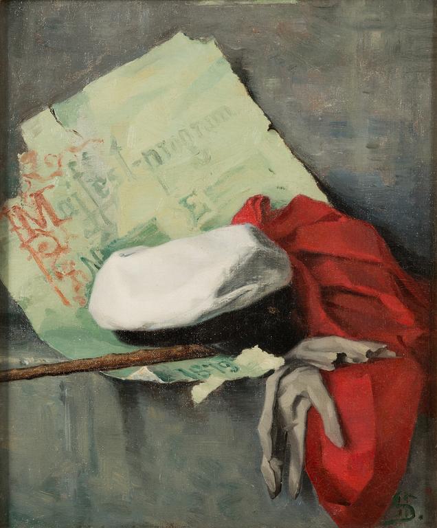 Helene Schjerfbeck, "Student cap (after the party)".