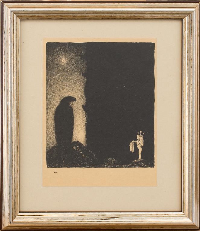 JOHN BAUER, litografi, osignerad.