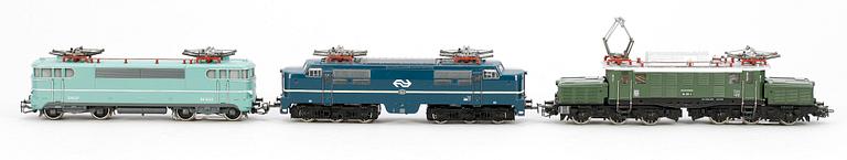 PARTI LOK, 3 st, Märklin H0, 3322, 3038 och 3161, 1900-talets andra hälft.