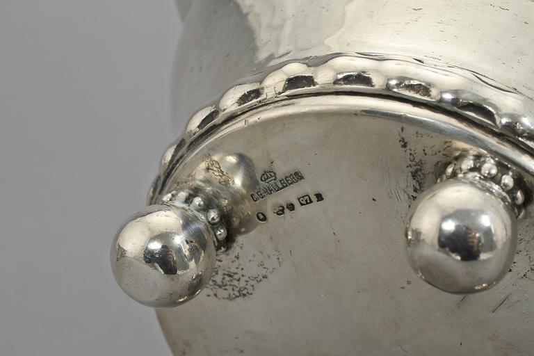 KAFFESERVIS, 4 delar, silver, K Andersson samt C G Hallberg, Stockholm, 1918. Tot vikt 970 g.