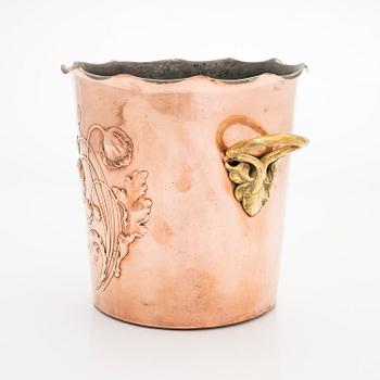 An early 20th century champagnecooler for WMF, Württembergische Metallwarenfabrik, Germany.