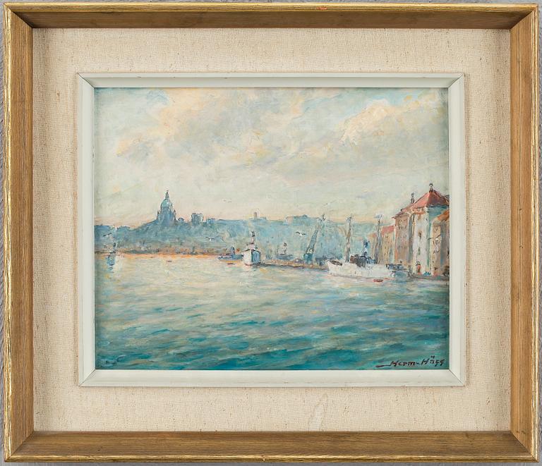 HERMAN HÄGG, olja på pannå, signerad.